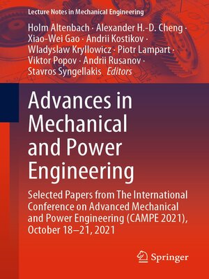 cover image of Advances in Mechanical and Power Engineering